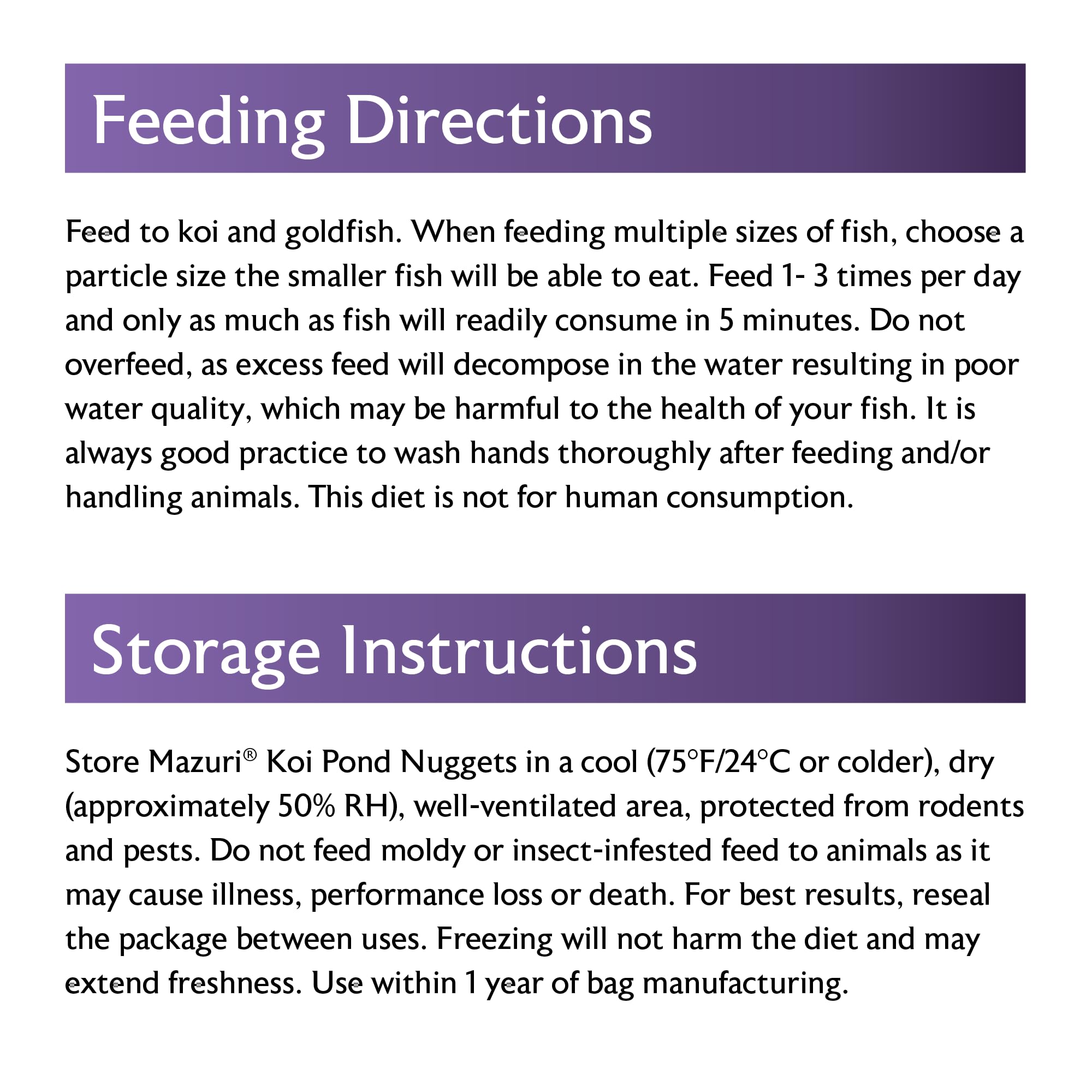 Mazuri MSC-certified fishmeal note on packaging underscores sustainability.