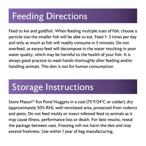Mazuri MSC-certified fishmeal note on packaging underscores sustainability.