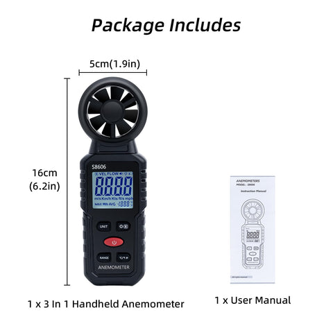 Mcbazel 3-in-1 anemometer battery indicator for reliable operation.