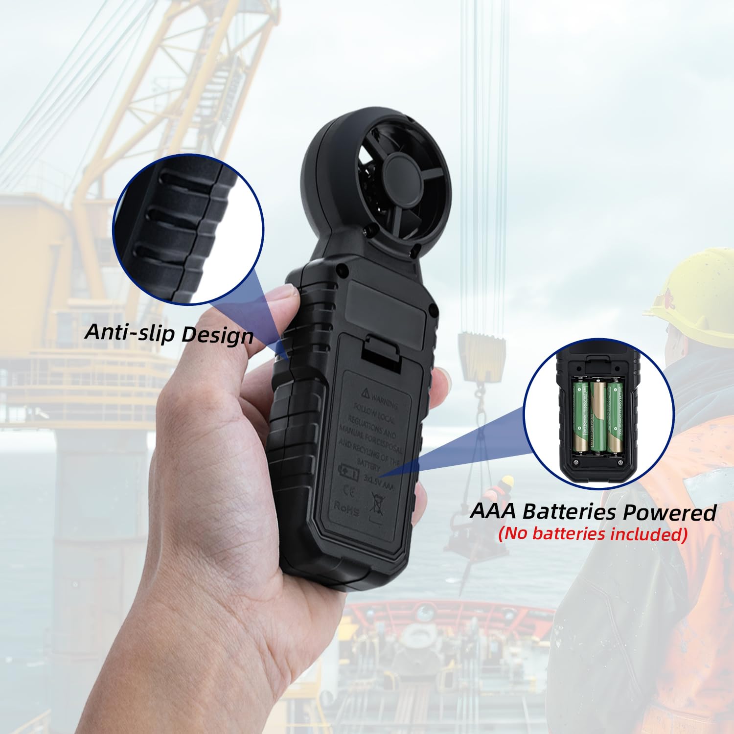 Mcbazel 3-in-1 anemometer outdoors use for sailing and fishing.