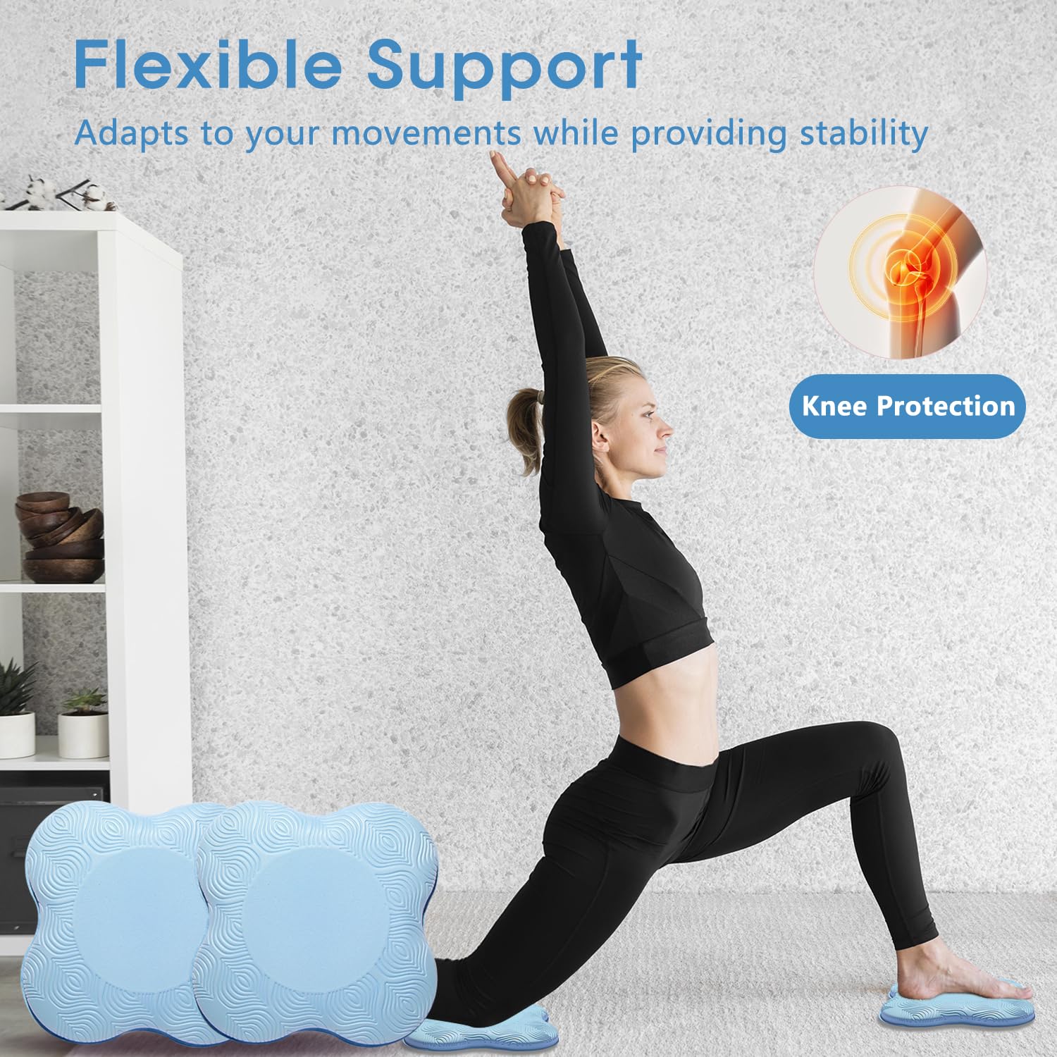 Compact 0.78 inch thickness makes MBHKRRS knee pads easy to tuck away after exercise.