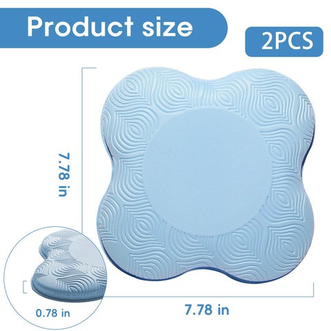 MBHKRRS blue knee pads with ergonomic concave center offering stable support.