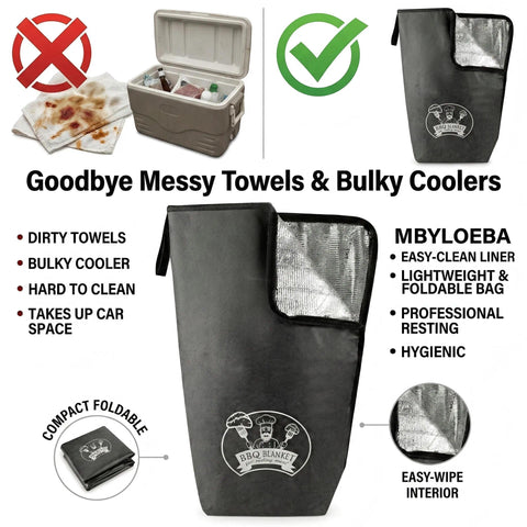 MBYLOEBA insulated brisket bag zipper detail keeps food warm and secure.