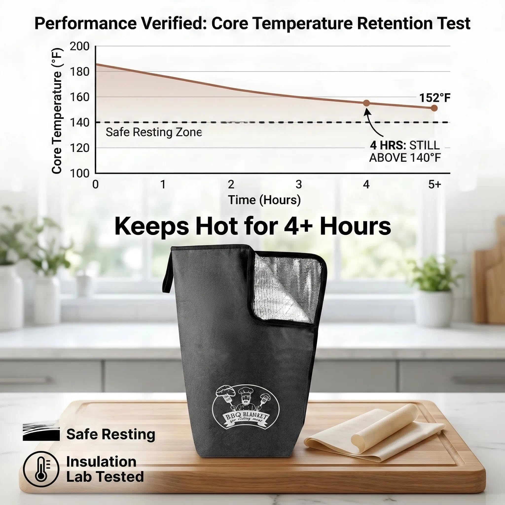 MBYLOEBA reflective aluminum foil layer helps preserve heat during transport.