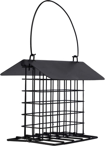 Mcage durable roof top feeder supports varied foods like suet or fruit.