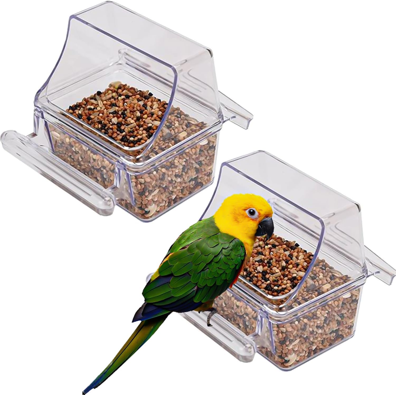 Mcage water cups for birds setup for organized cage care.