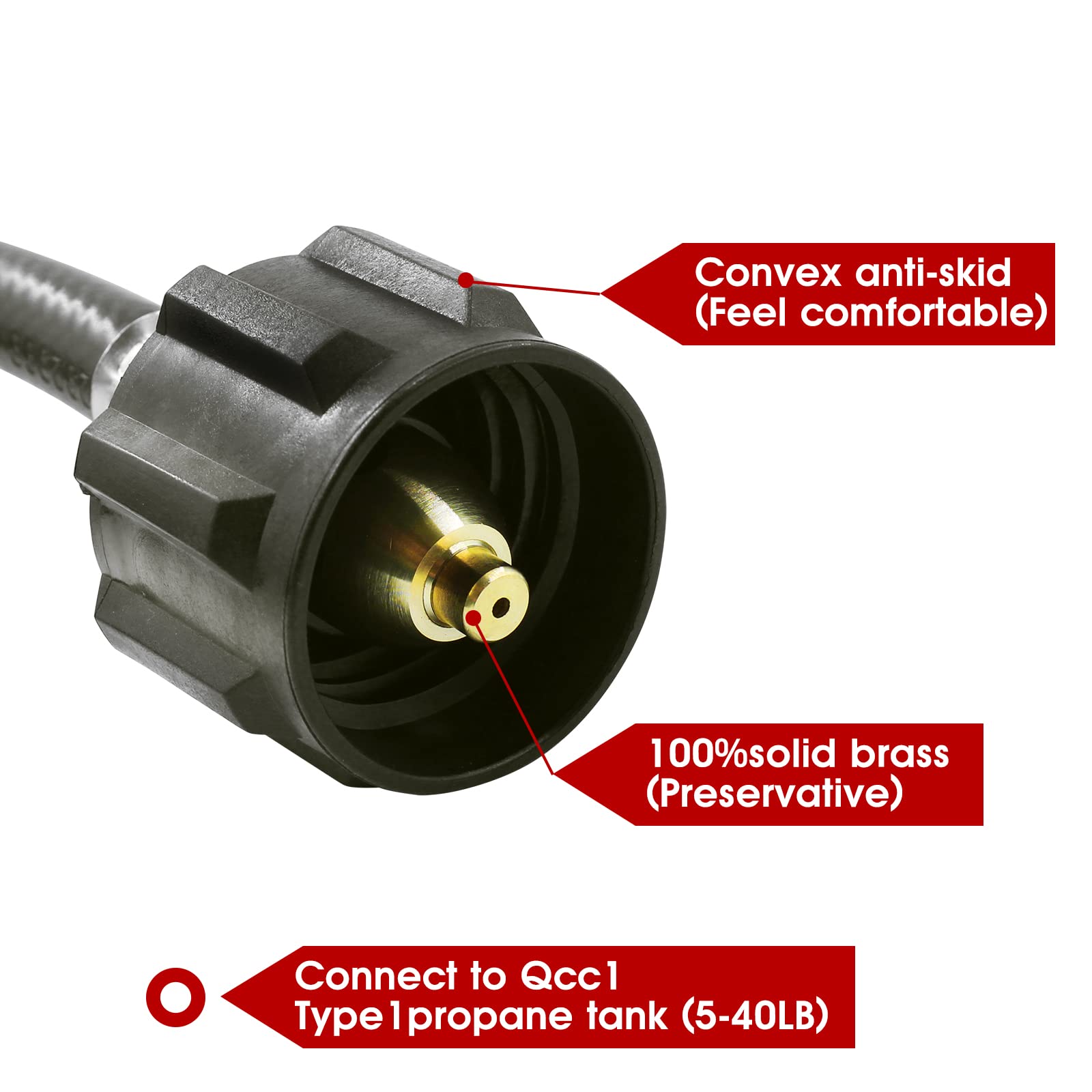 MCAMPAS 15-75 inch hoses keep spacing flexible for grills and camp stoves