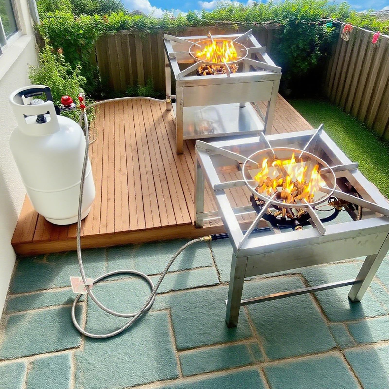 MCAMPAS double braided hose built for durability and flexibility outdoors