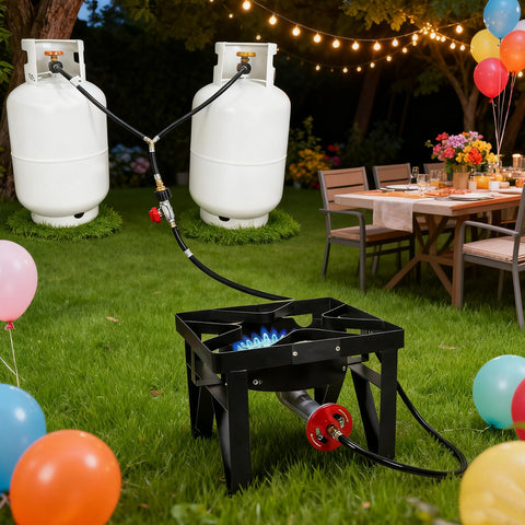 MCAMPAS qcc1-to-pol branch adapter enabling flexible propane hose connections