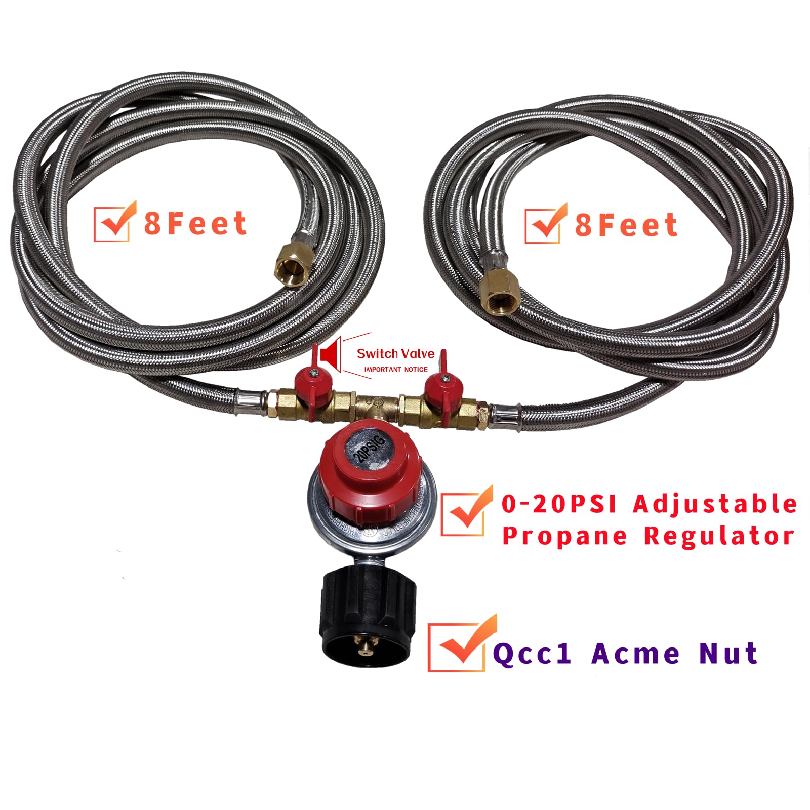 MCAMPAS two-output Y-splitter with independent shut-off valves