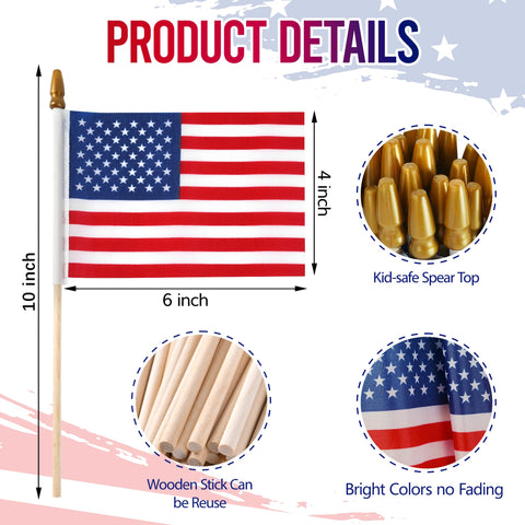 MCFULL desktop American flag on a stick for desk accents