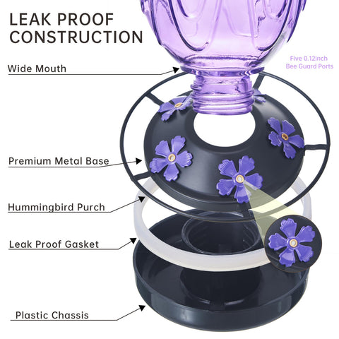 MCHBF Leak-proof base prevents nectar spills for clean surfaces