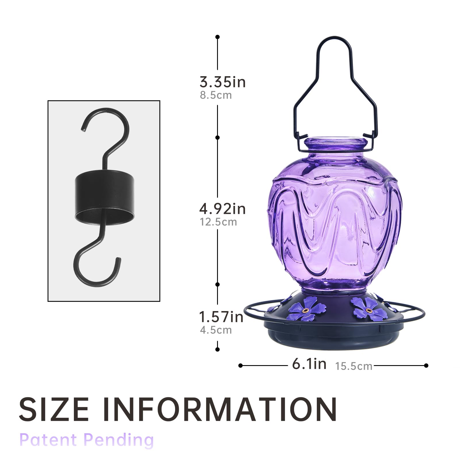 MCHBF Purple decorative feeder enhances garden decor and charm