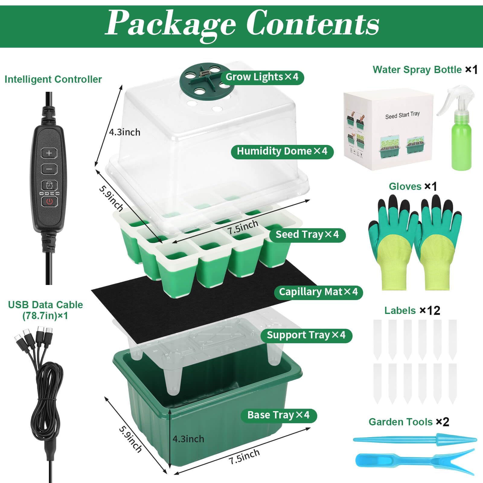 Mckanti grow light full-spectrum for healthy seedling growth
