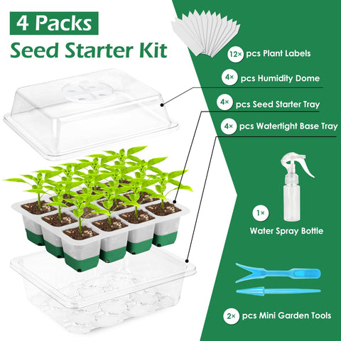 McKanti seed starter dome vent shows adjustable humidity for healthy growth.