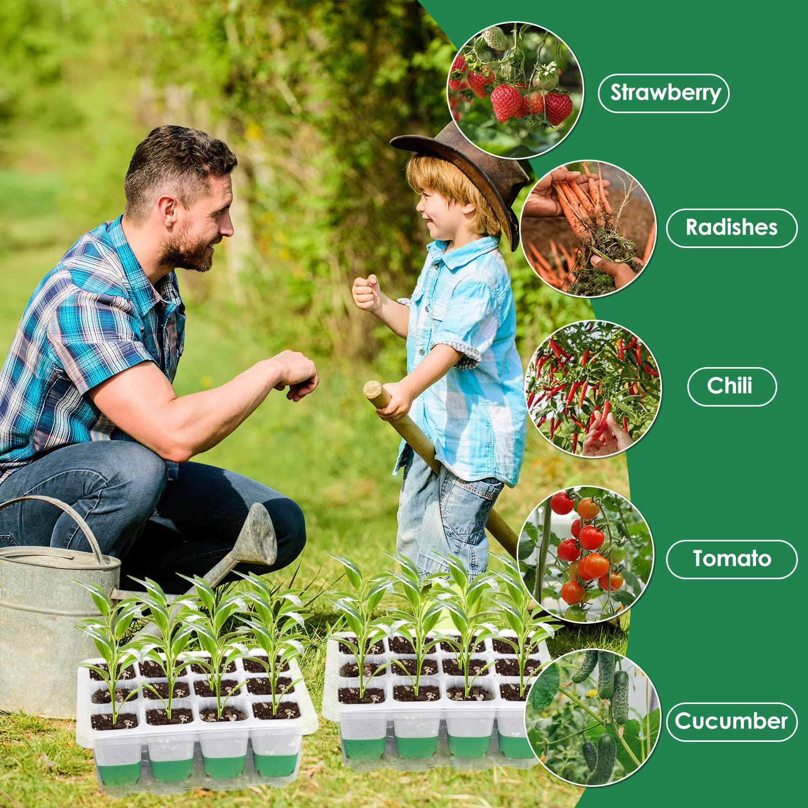 McKanti seed starter kit suitable for mint, tomatoes, peppers, and more.