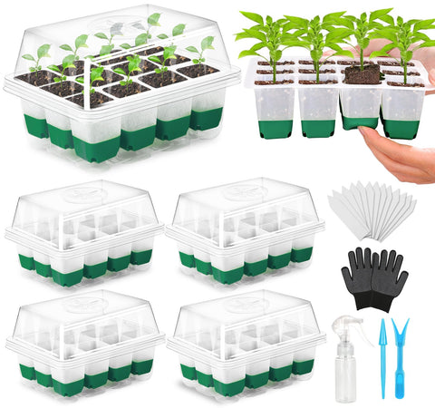 McKanti seed starter tray 4-pack with reusable design for easy seedling setup.