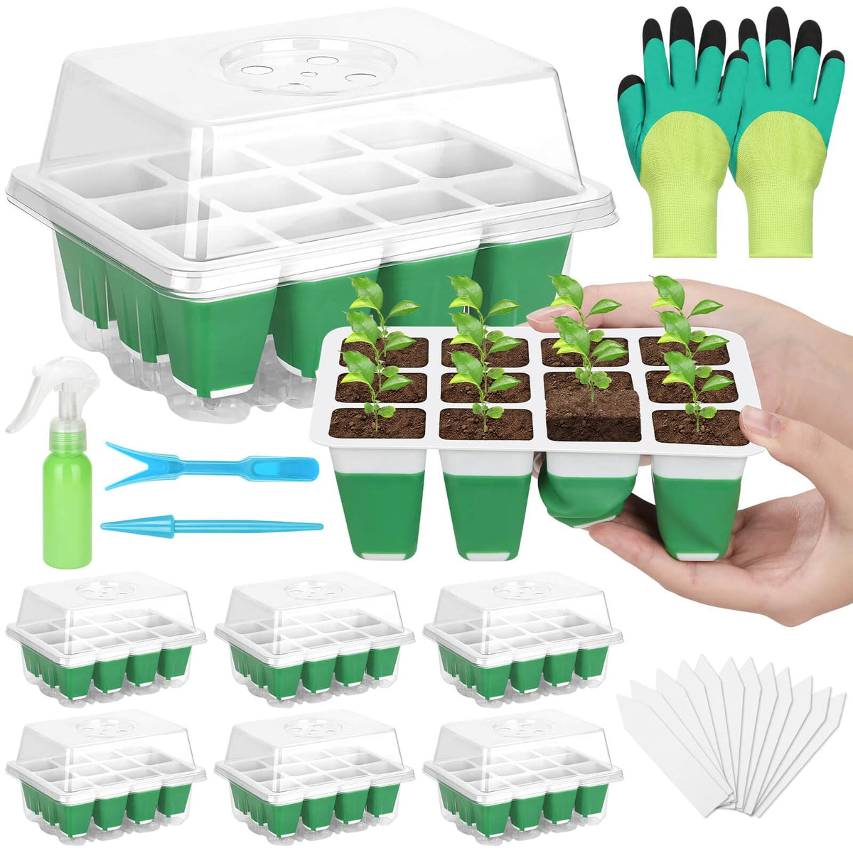 Mckanti seed starter tray 6-pack – reusable indoor germination system for seedlings.