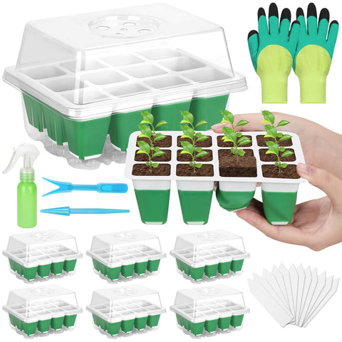 Mckanti seed starter tray 6-pack – reusable indoor germination system for seedlings.