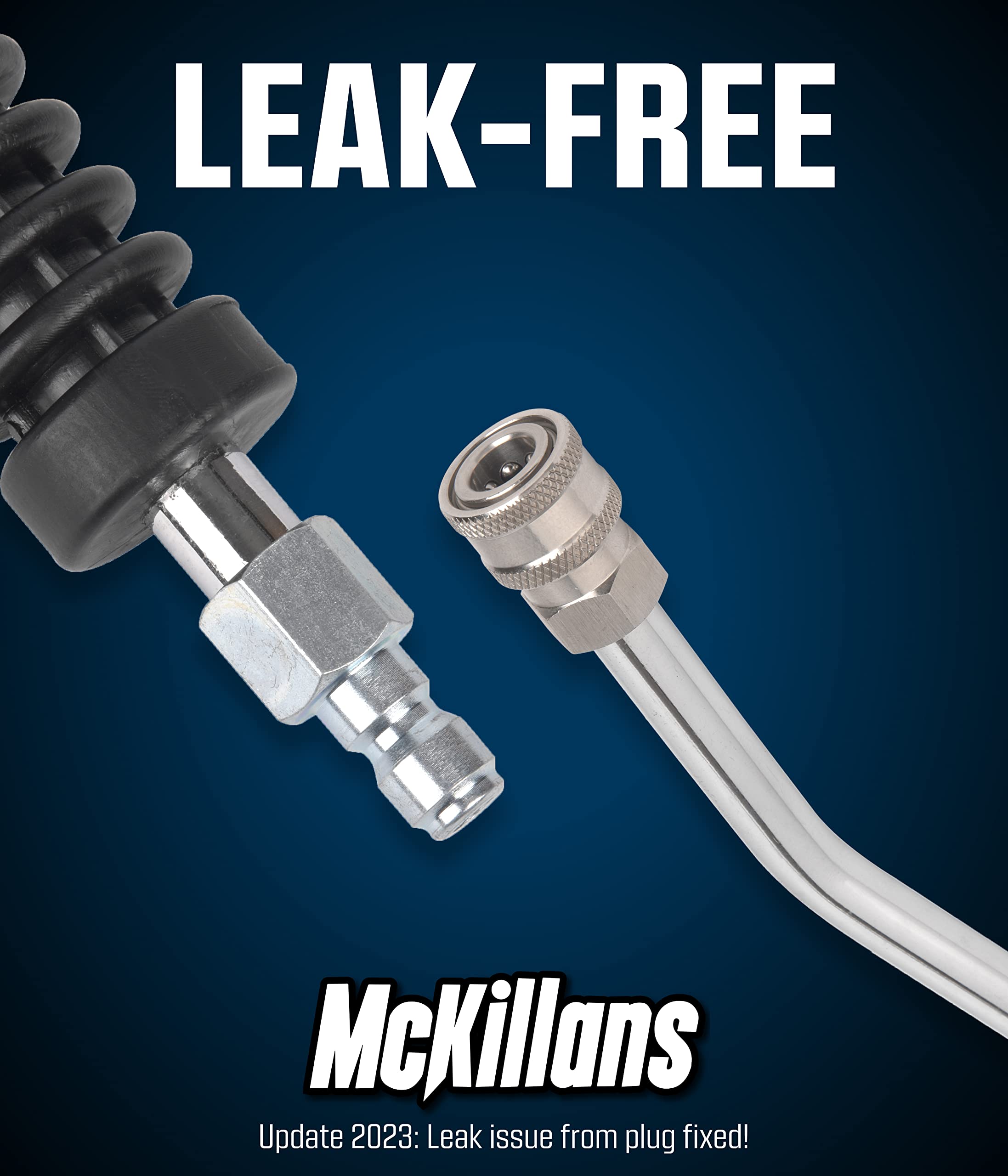 McKillans 1/4-inch female quick connector offers fast, secure attachment.