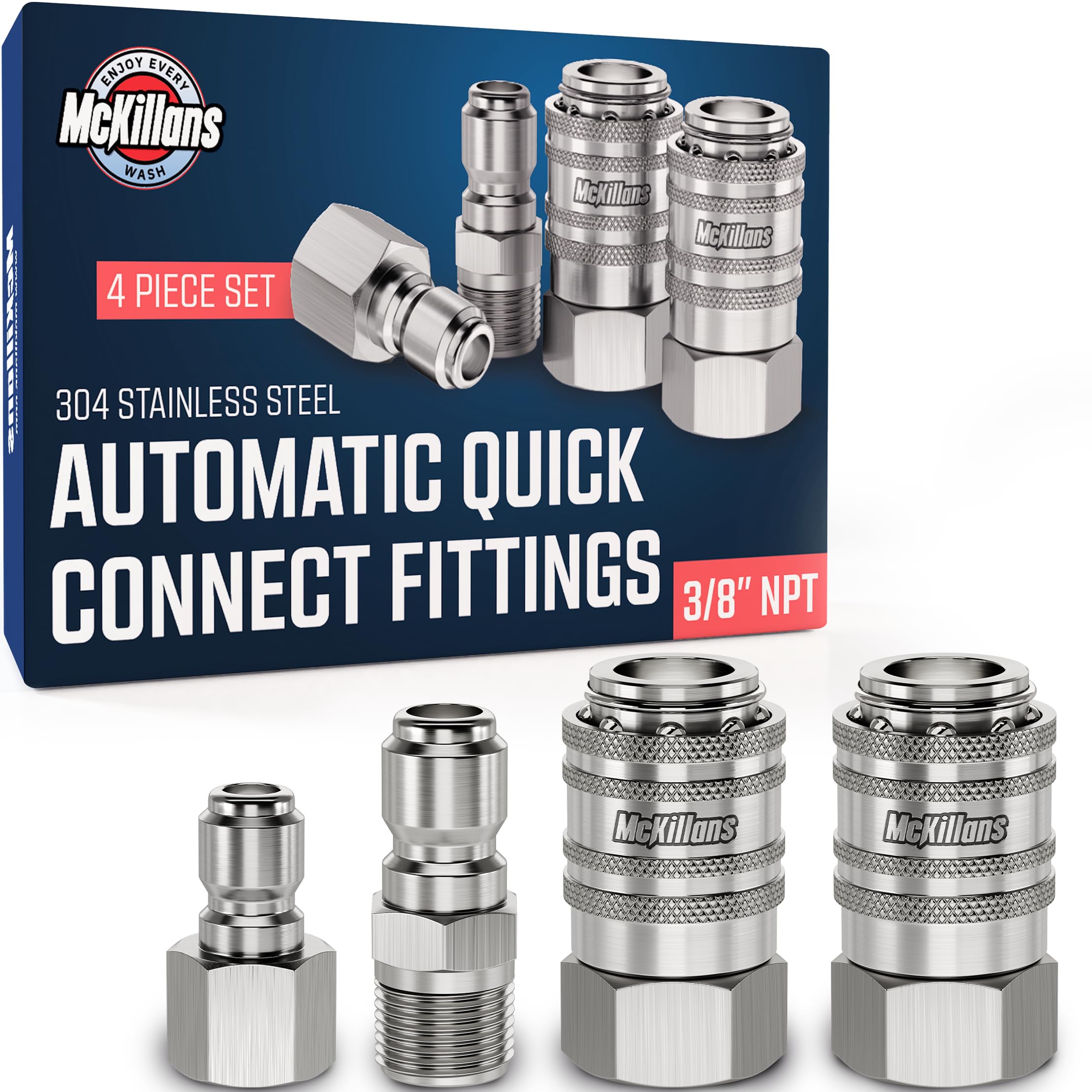 McKillans 3 8 NPT female automatic couplers for reliable quick connects
