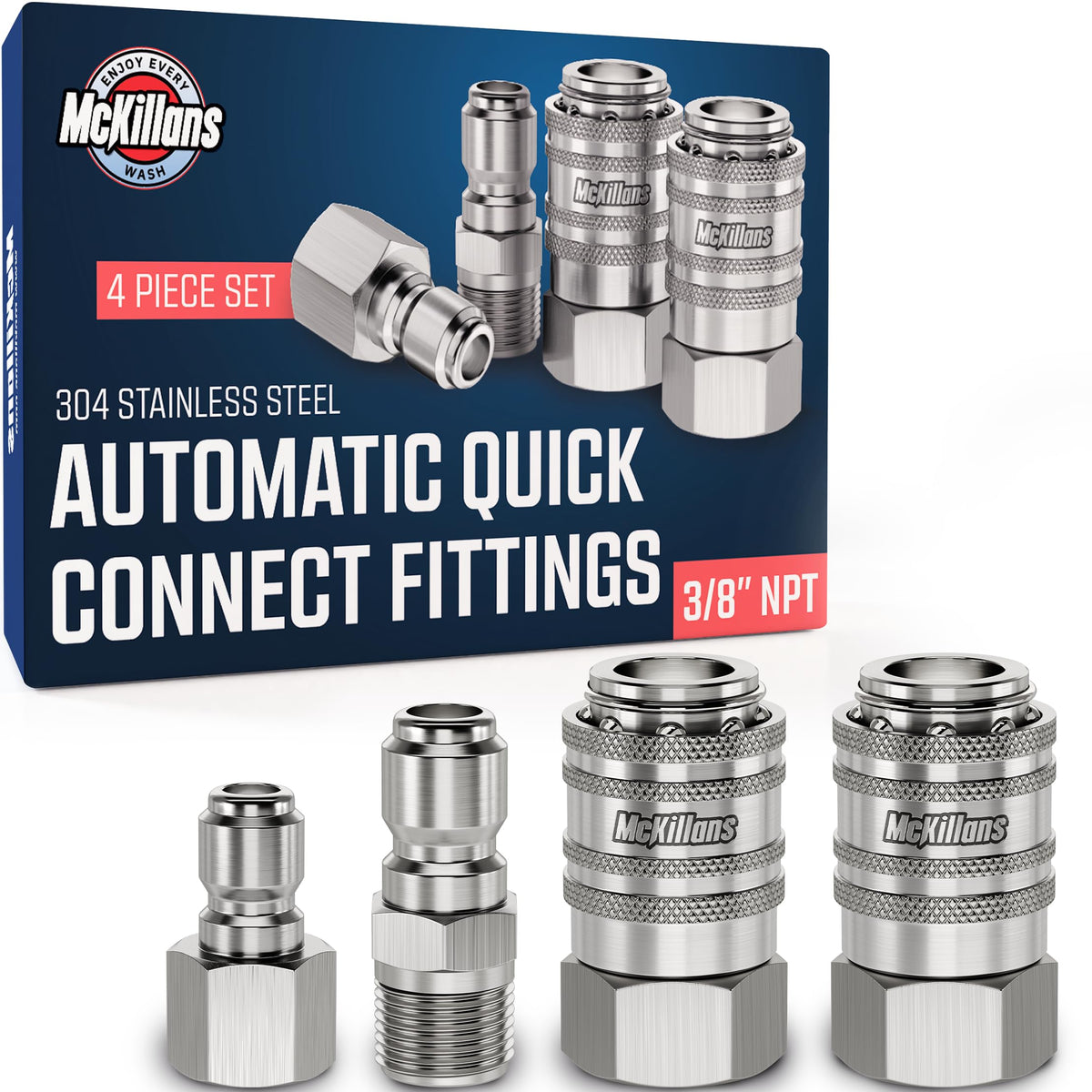 McKillans 3 8 NPT female automatic couplers for reliable quick connects