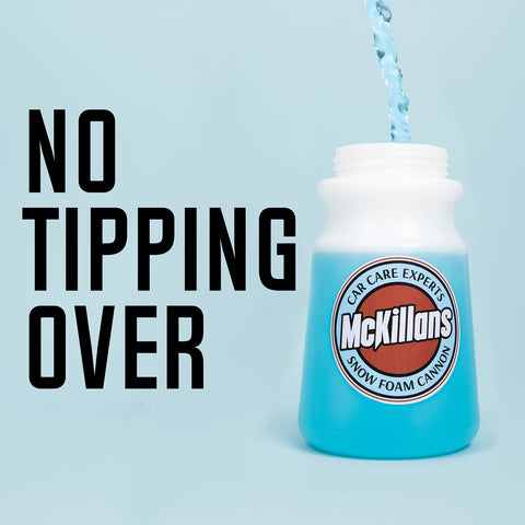 McKillans foam on car wash delivers rich snow foam for thorough coverage.