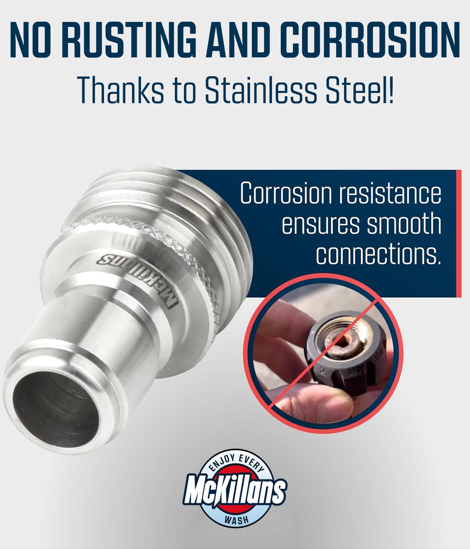 McKillans easy-connect design supports fast extensions to multiple hose accessories.