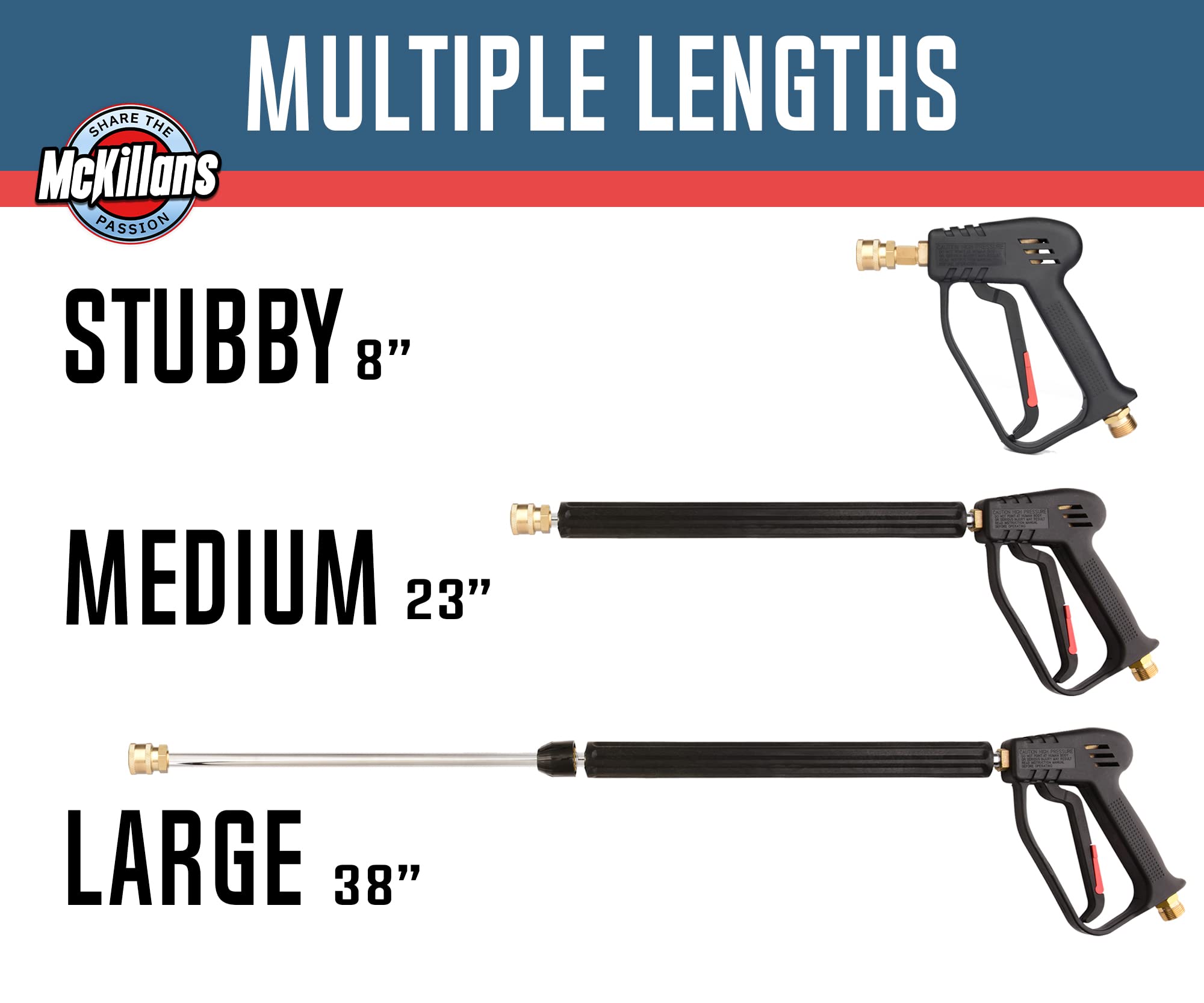 McKillans 23-inch extension with grip for versatile cleaning.