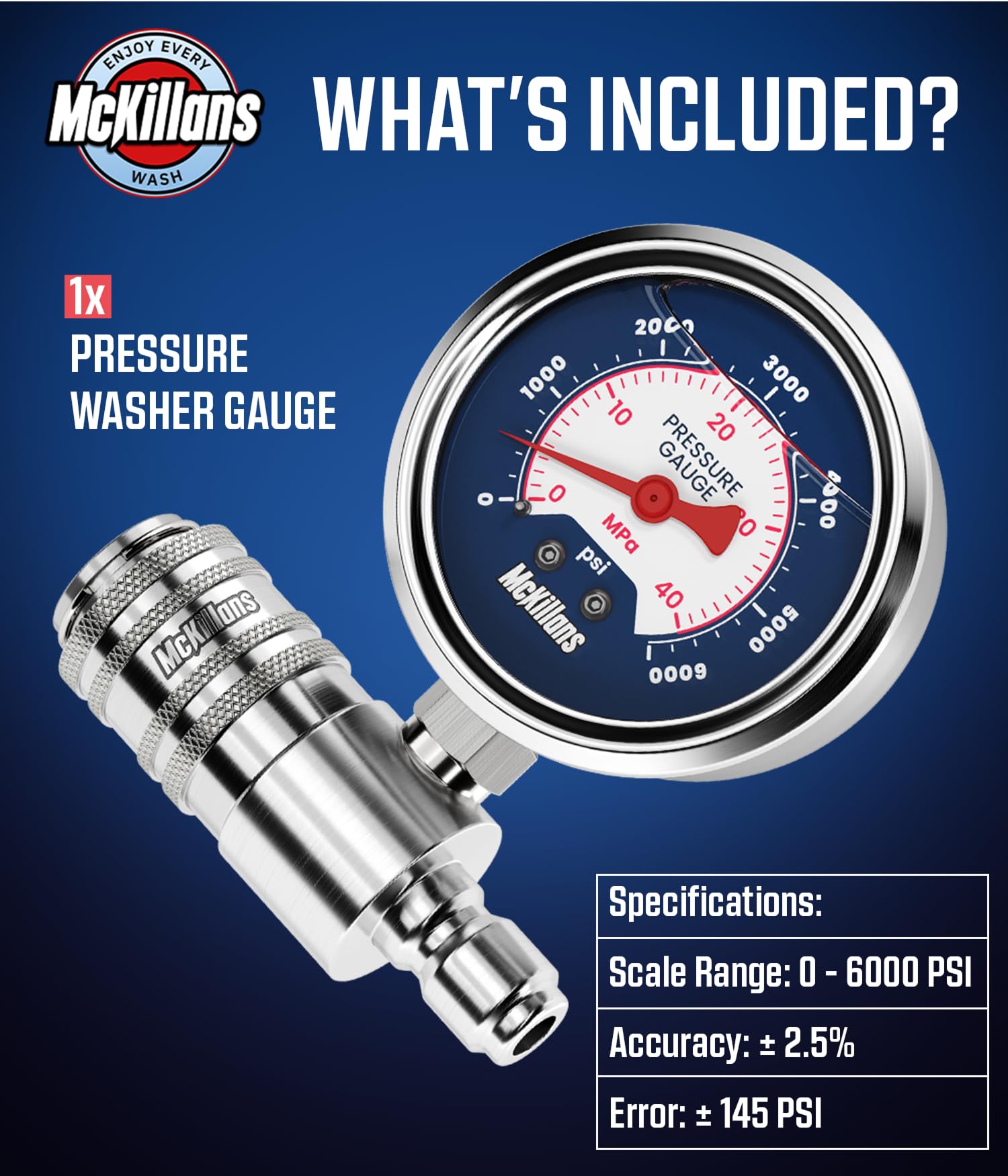 Glycerin-filled McKillans gauge reduces needle vibration for steadier readings