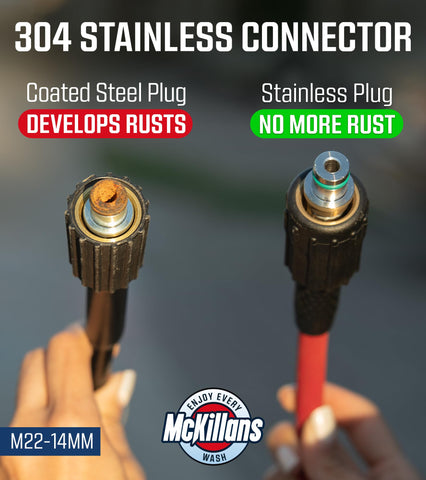 M22-14mm plug and fittings on McKillans hose