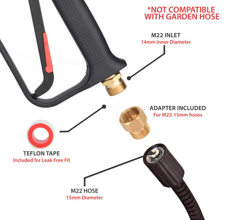 M22 15mm adapter connection included with McKillans kit.