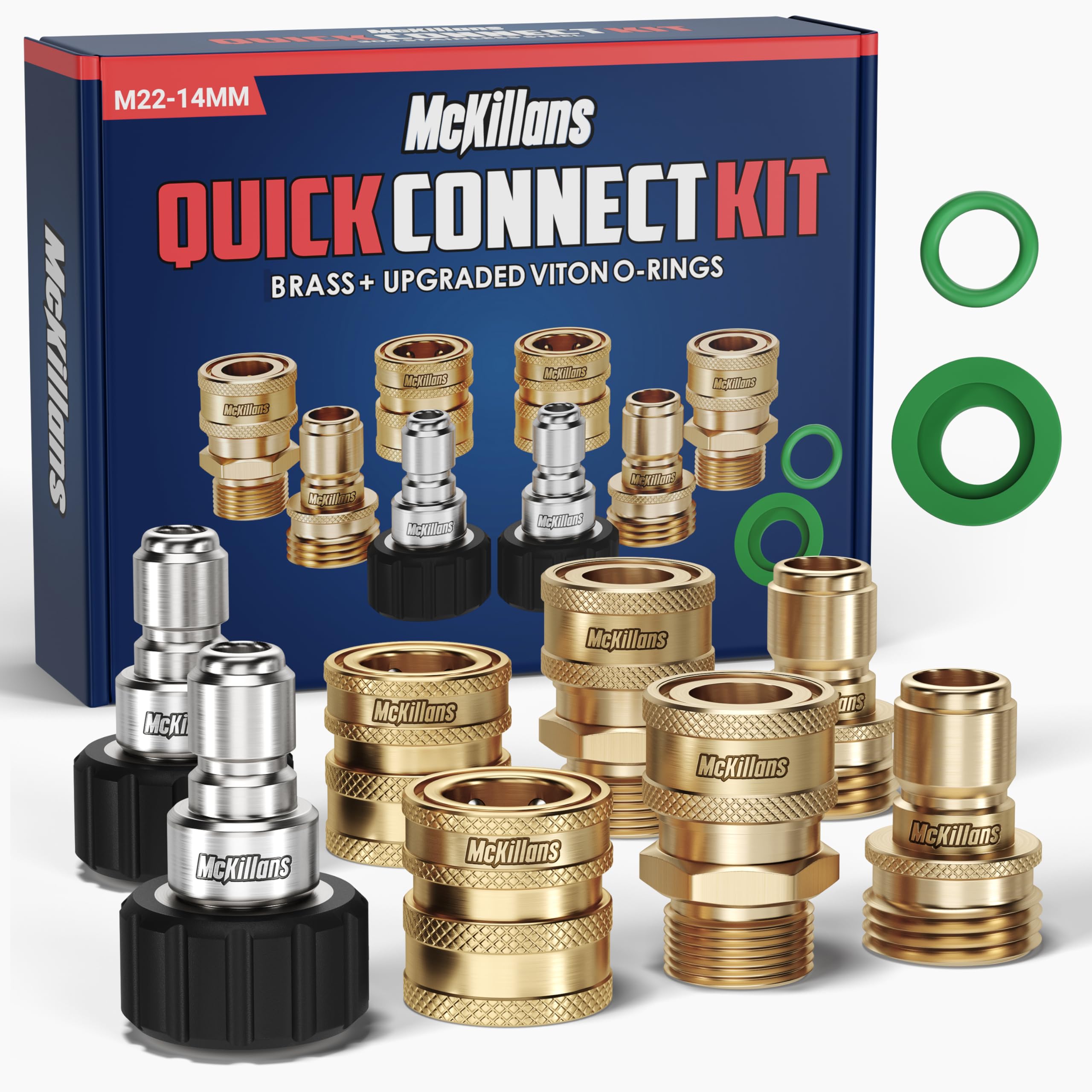 McKillans brass quick connect kit assembly for flexible hose adaptation