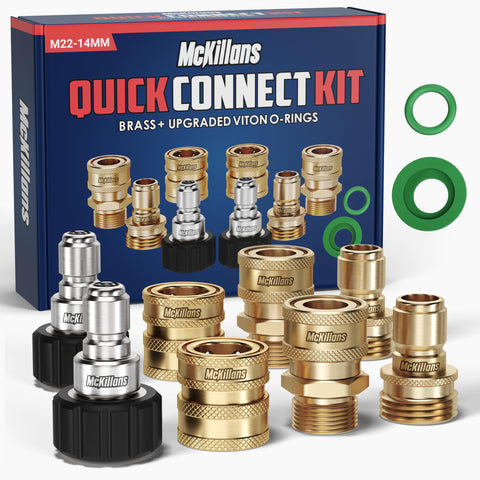 McKillans brass quick connect kit assembly for flexible hose adaptation
