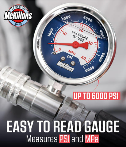 Push-to-connect fitting on McKillans gauge for quick, tool-free installation