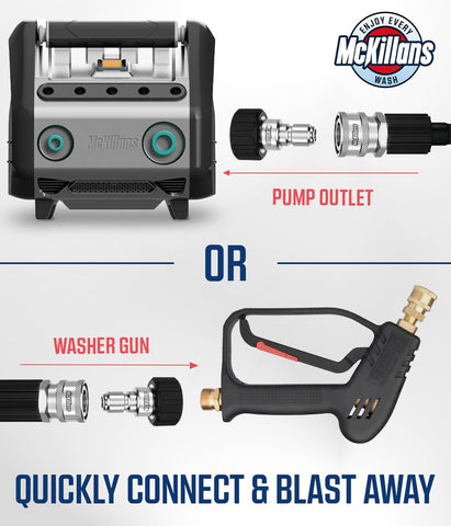 McKillans stainless steel quick-connect assembly resists corrosion
