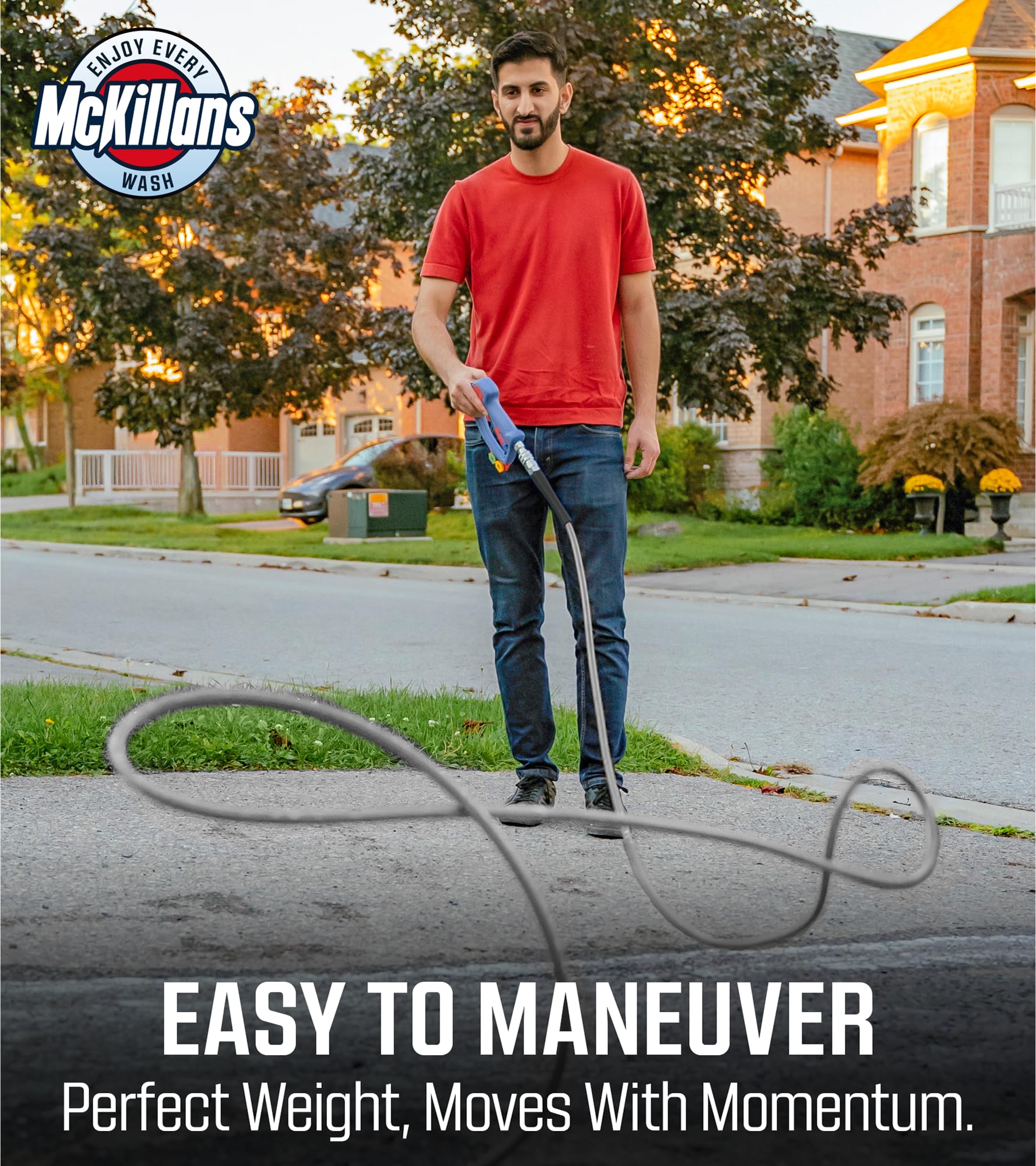 McKillans stainless steel quick-connect couplers ensure leak-free, easy attachment to your washer.