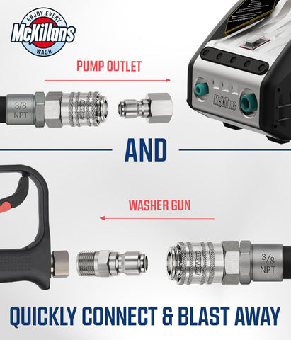 Stainless steel quick-connect fittings by McKillans displaying corrosion resistance