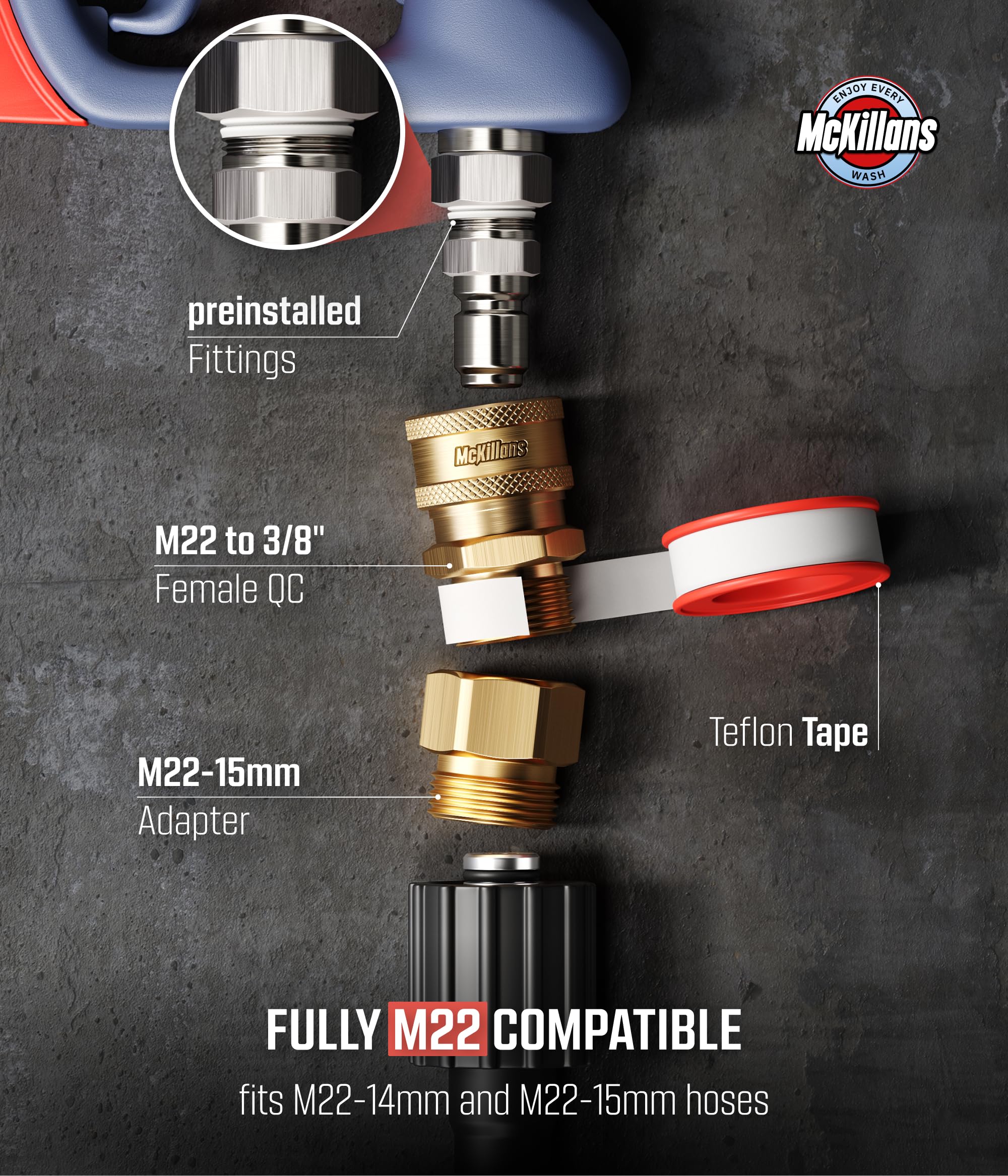 Maximum PSI up to 4000 for tougher cleaning tasks with McKillans Gun Pro.