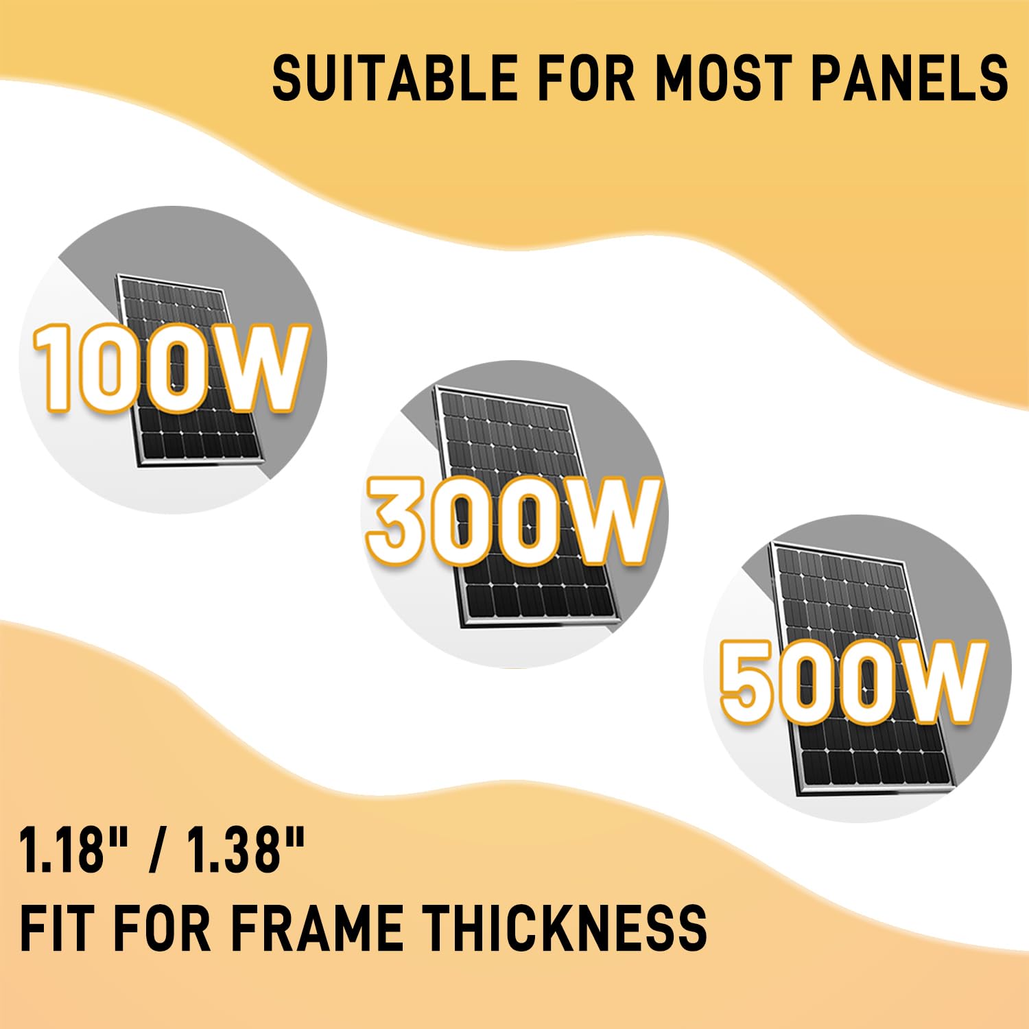 MCOOH complete brackets kit includes all hardware for four panels installation.