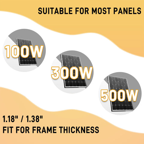 MCOOH complete brackets kit includes all hardware for four panels installation.
