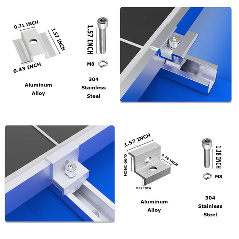 MCOOH middle clamp secures mid sections, minimizing movement for panel safety.
