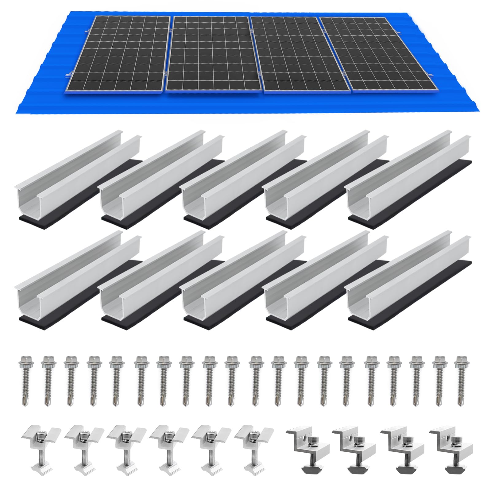 MCOOH solar mounting rail provides sturdy, weatherproof support for rooftop installations.
