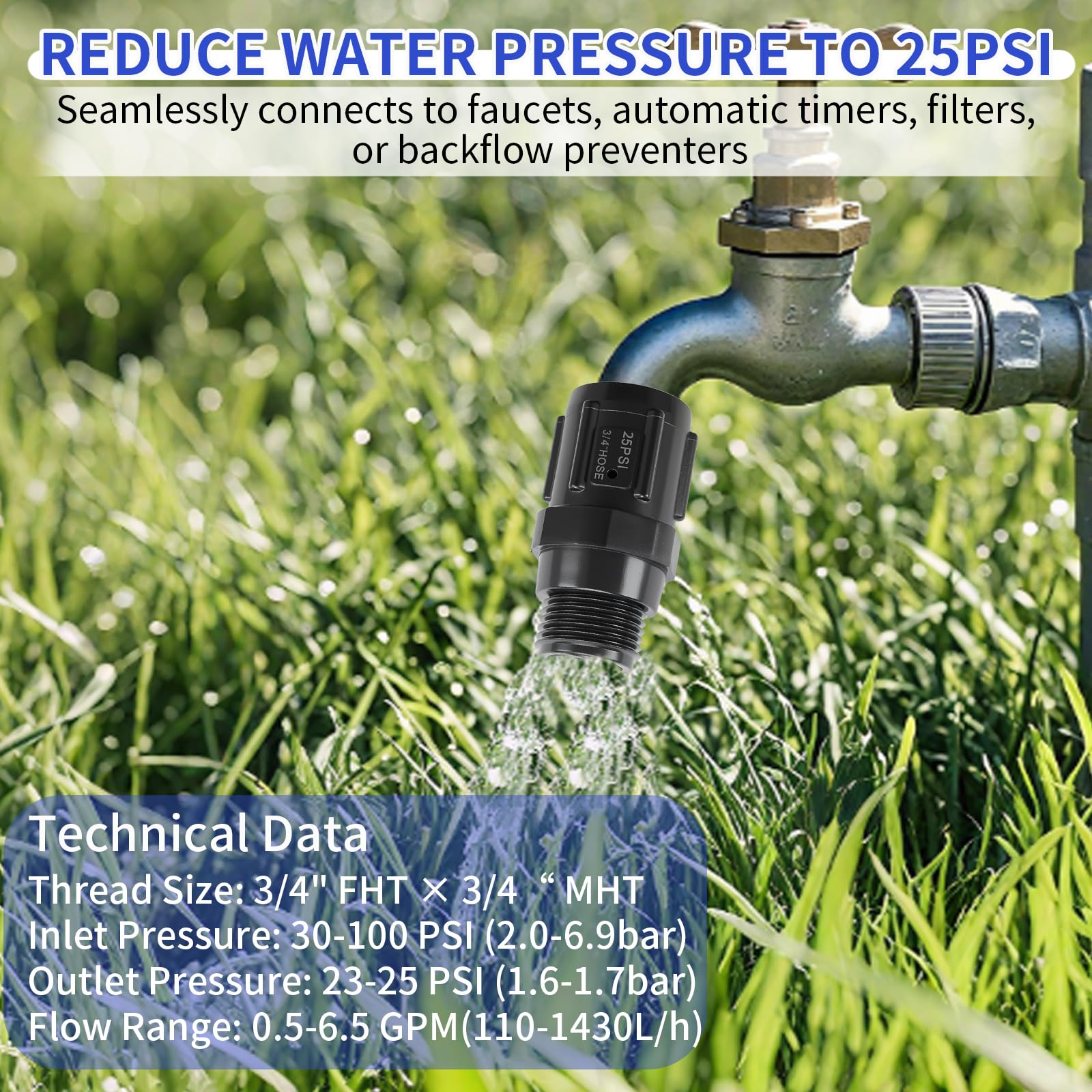 MCSDFN drip regulator installation step demonstrates tool-free retrofit possibility.
