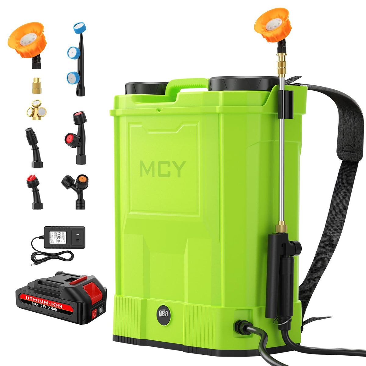 MCY backpack sprayer with 20L tank fill for easy refilling and cleaning