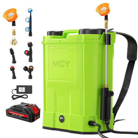 MCY backpack sprayer with 20L tank fill for easy refilling and cleaning