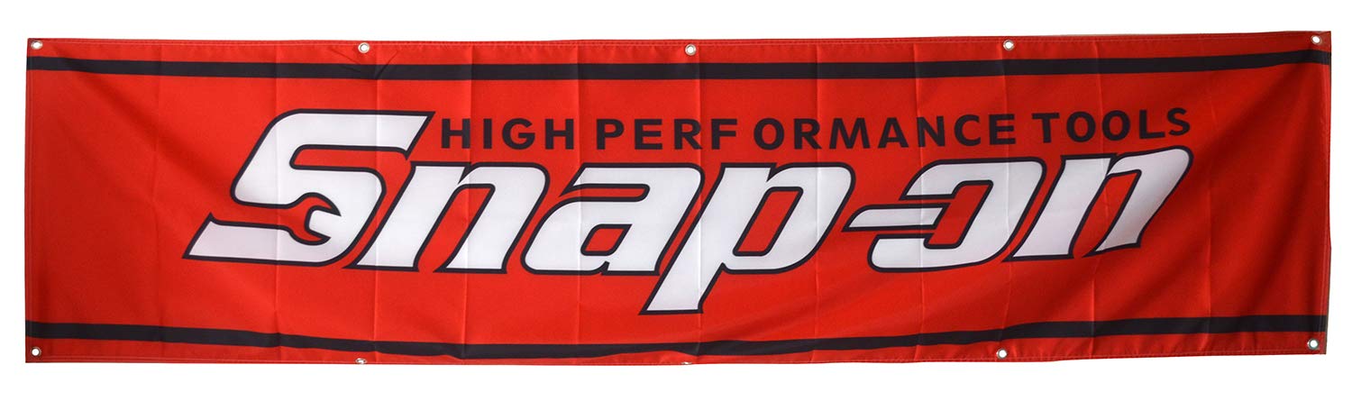 mDesign Daoops banner 2x8ft red front view for outdoor display