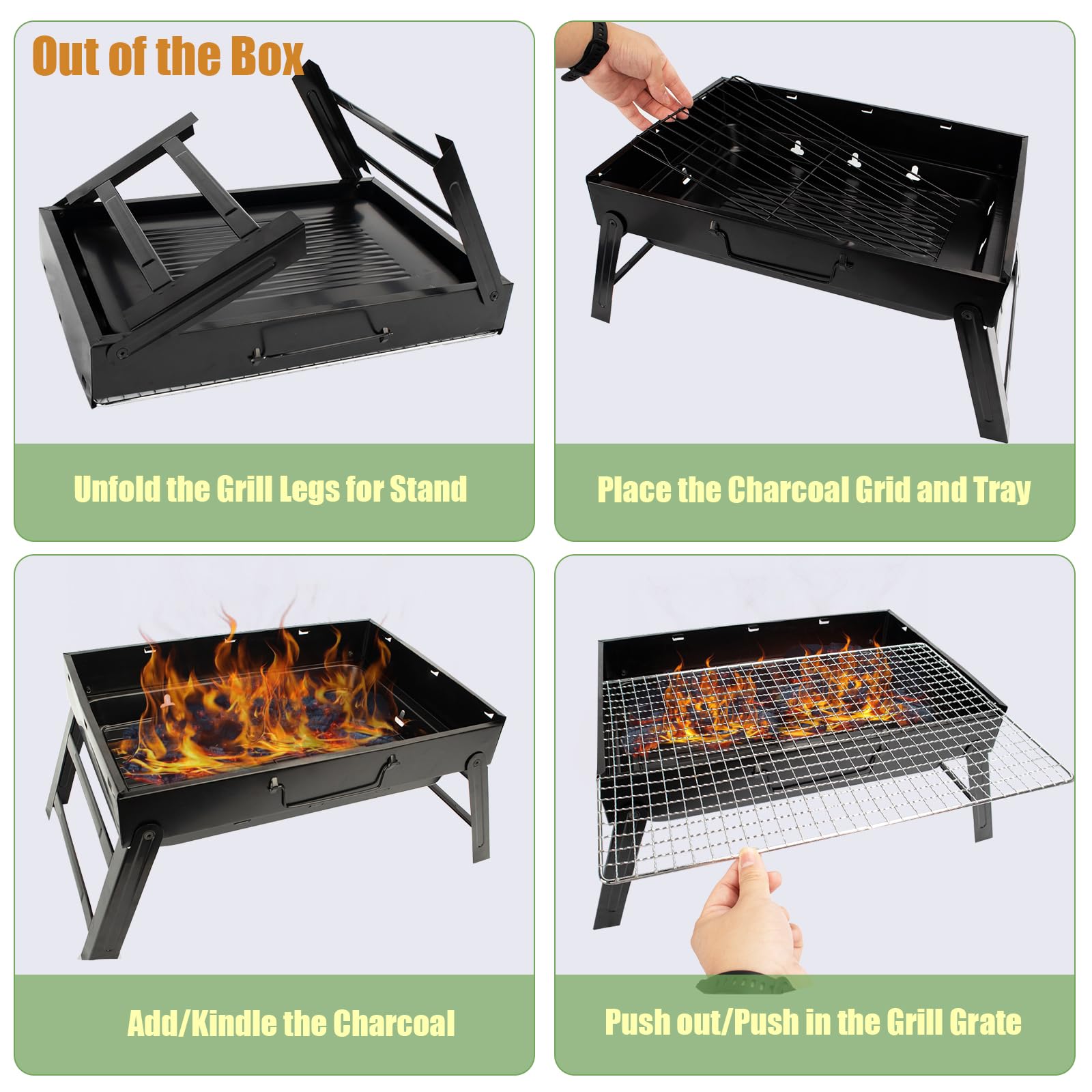 MEADAY complete BBQ kit includes tongs, gloves, and scrubber for outdoor cooking.