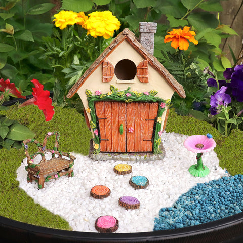 Meadow & Oak Fairy Garden House Kit butterfly seat adds whimsy for little storytellers.