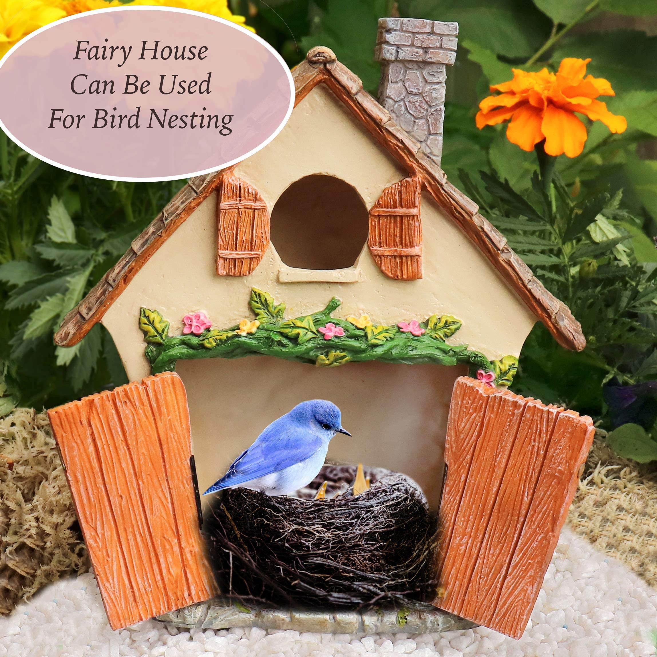 Meadow & Oak Fairy Garden House Kit indoor outdoor use display option.